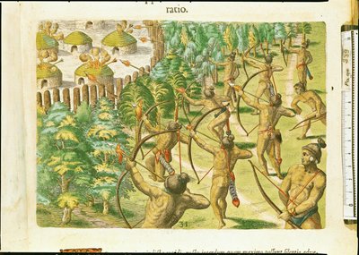 Attack on an Indian Village with Flaming Arrows, from 
